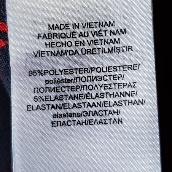 Lauren Ralph Lauren Navy Blue & Red Ruched Sheath Dress - Picture 5 of 5